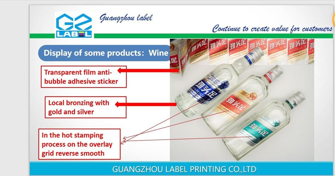 Etichetta autoadesiva personalizzata per vini di succo e prodotti aromatizzanti